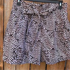 WORTHINGTON‎ Women’s Animal Print Flowy Dress Shorts Waist Tie Size Medium